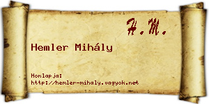 Hemler Mihály névjegykártya